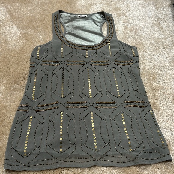 Fossil olive green and gold beaded and sequin top - Picture 7 of 16